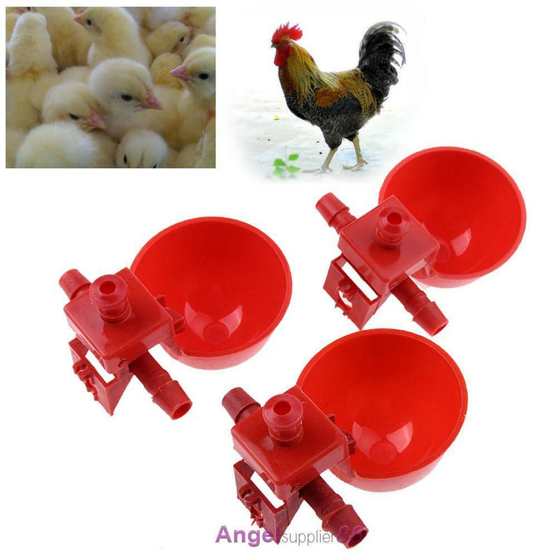 10pcs Automatic Bird Coop Feed Poultry Water Cups Chicken Fowl Drinker