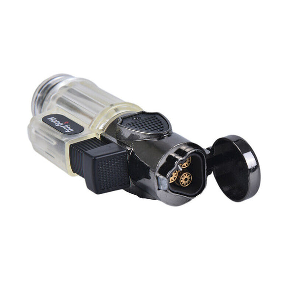 1pc 3 Nozzles Torch Gas Lighter Windproof Jet Butane Turbo Lighter 3 Fi%!