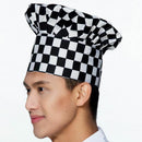 Professional Kitchen Chef Hat Black & White Chequered