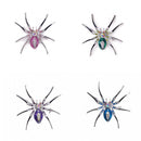 4pcs Dazzling Spider Brooch Crystal Rhinestone Animal Pins Wedding Jewelry
