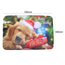 Christmas Door Carpet Anti-skid Shaggy Area Rug Soft Bedroom Floor Mat Dog