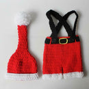 Newborn Infant Christmas Theme Photography Clothing Suspender Trousers+Hat