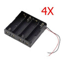 4x Quad Battery Clip Holder 4x18650 Plastic Battery Holder Case Box Wired lot