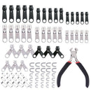 85Pcs Zipper Repair Kit Zip Slider Rescue Universal Zippers Replacement Jac K8G9