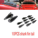 10Pcs ABS EVO-Style Shark Fin Wing Roof Spoiler Kit Vortex Generator