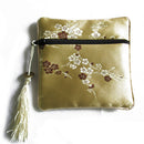 10PCS Mix Colors Chinese Zipper Coin Tassel Silk Square Jewelry Bags Pouch WYMO