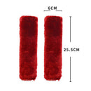 2pcs Car Seat Belt Cover Fluffy Safety Belt Shoulder Protector (Wine Red)