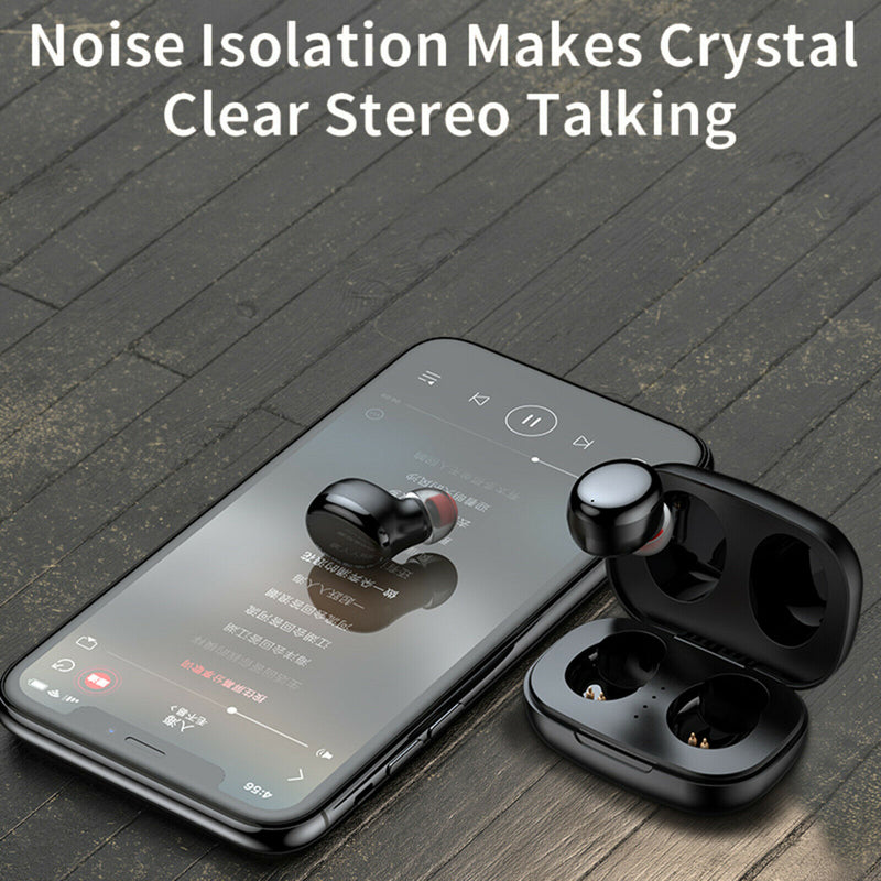 Mini Ture Wireless Stereo Bluetooth 5.0 TWS Earbuds Headset w/ Charging Case