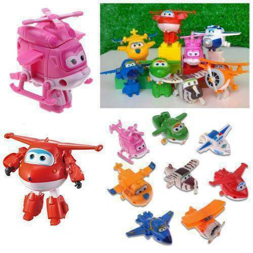 8Pcs TV Animation Super Wings Transforming Plane Mini Characters Toys Robot 2020