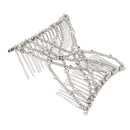 2 Pcs Double Hair Comb With Elastic Bead Chains For Women