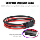 Power Extension Cable Kit ATX 4+4Pin EPS 8Pin PCI-e 6Pin PCI-e (Black+Red)