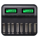 8 Slots Lcd Display Usb Smart Battery Charger For Aa Aaa Sc C D Size Rechar Z6Y3