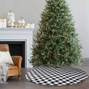 Christmas Tree Skirt 50 inch White and Black Plaid Buffalo Double Layers Tr