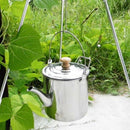 Portable 2000Ml Outdoor Kettle Camping Hiking Stainless Steel Teapot Kettle