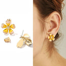 Flower Bee Asymmetric Earrings Zircon Earrings Earings Fashion Jewelry M5E4