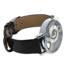Wristwatch of Music clock skeleton black quartz imitation leather