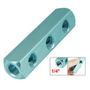 1/4" PT Threaded Ports 3 Way Quick Connect Air Hose Manifold Block Splitter C8F6