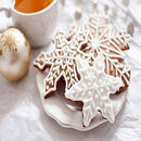 Set of 5 Mold Snowflake Shape / Cookie Cutters Stainless Steel Cakes Snowfl A4N3