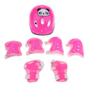 7Pcs Kids Child Roller Skating Bicycle Helmet Knee Wrist Elbow Pad Pink