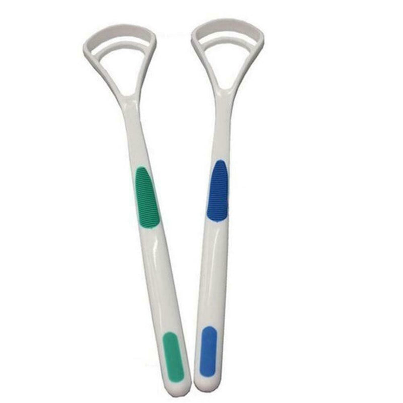 2pcs Coating Brushing Tongue Cleaner Scrapers Oral Hygiene Dental Care Tool