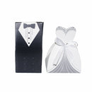 100X Tuxedo Dress Bride Wedding Bomboniere Ribbon Boxes Favor Guest Candy Gift