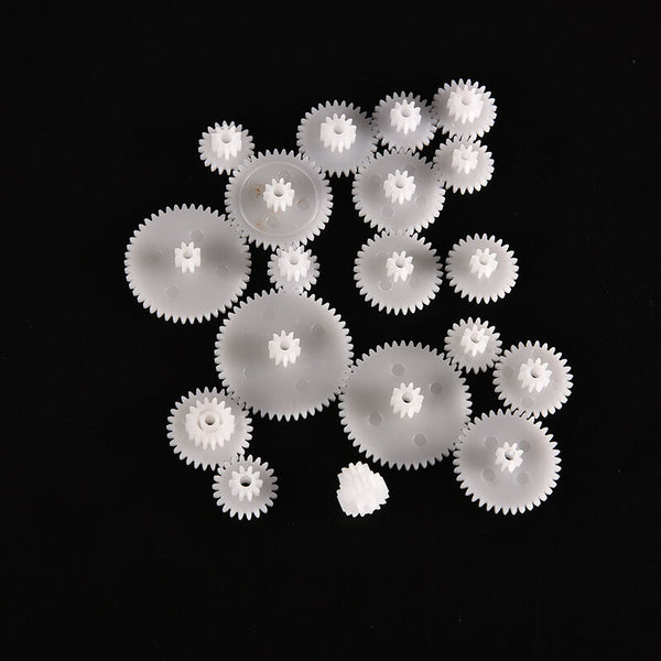 Different sizes 19X Plastic Gears NP.5 For Robotics Models Shaft Part DIY Car Gw