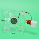 5 Colors LED 80mm 12V 4Pin 80mmx25mm 8025 DC Cooling Fan For Computer Case OZ