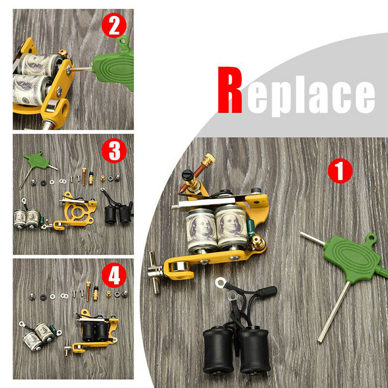 1Pcs Tattoo Machine Accesories 10 Wraps Parts For Shader Liner Tattoo Too Kw