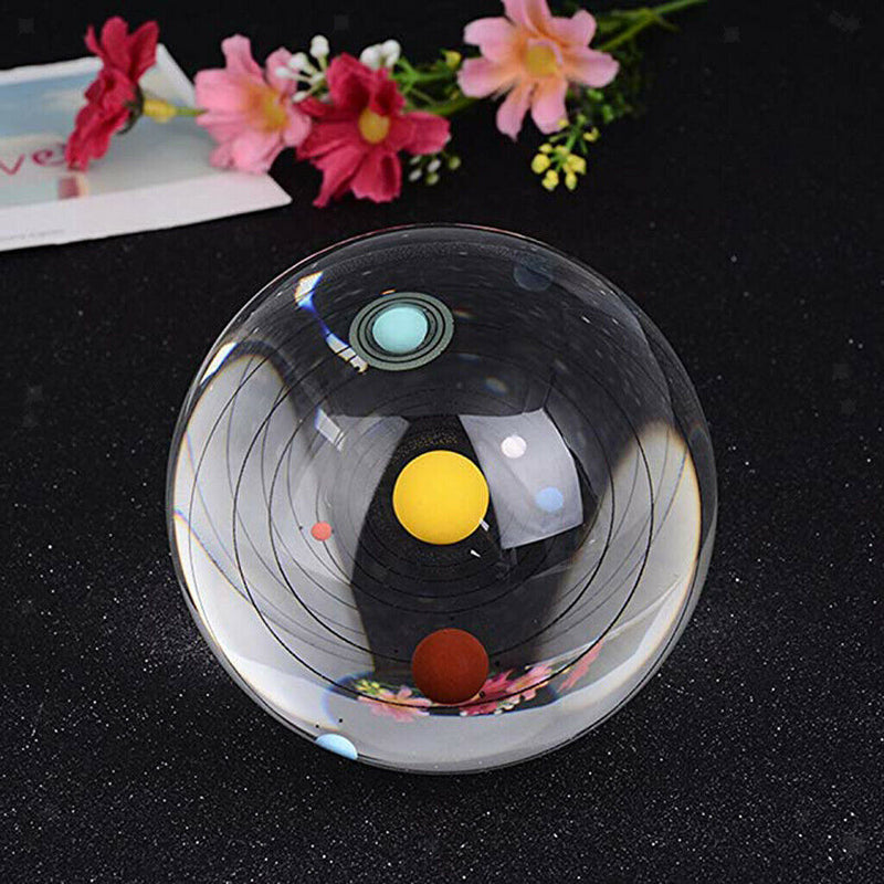 80mm Solar System Crystal Ball Photography Photo Props Home Office Decor