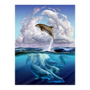 New 5D Diy Diamond Painting Dolphins Full Round Diamond Animal Mosaic Drill