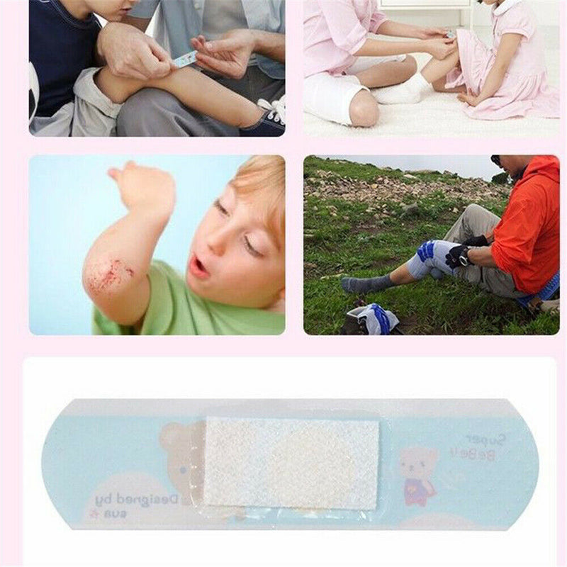 100PCs Cute Cartoon Woundplast Adhesive Bandage Wound Stickers for kids