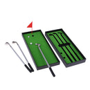 Golf Pen Set Mini Desktop Golf Game Putting Green Flag Ballpoint Pens Red