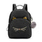 Teenagers Backpack PU Leather Shoulder Bag School Bags Girls Cat Square Satc