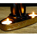 Ancient Cat Statue with Tea Light Candle Holder Office Desktop Exotic Decor