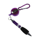 Purple Retractable Badge Reel Pen Belt Clip & Carabiner