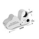 30X 60X Handheld Folding Jewelry Optical Glass Loupe Magnifier w/LED Light
