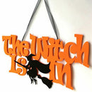 Halloween Ornaments Letter The Witch Is In Hanging Decoration Indoor/Outdoo W9T3