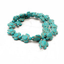 Women One Strand Howlite Turquoise Carved Turtle Shaped Spacer Beads DIY SZV