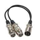 30cm 3Pin XLR 1 Male to 2 Female Audio Cable Microphone Y Splitter Cord