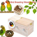Wooden Small Bird Breeding Box Nesting Budgie House For Bird Parrots Cage D4X7