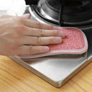 Microfiber Double-Sided Dish Scrub Sponge, 4 Pack Washing Up Cleaner Heavy