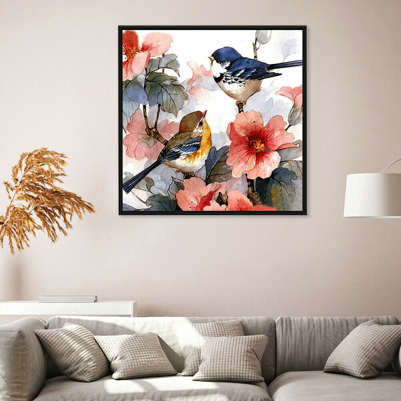 Flowers Birds DIY Full Drill Round Diamond Painting Mosaic Kit Home Decor