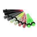 10pcs Acrylic Ear Stretching Taper Plugs Gauge 0 with Double O-ring Piercing