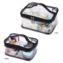 Black + transparent Travel Cosmetic Bag Makeup Train Case Organizer with To W1A8