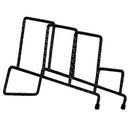 Iron Display Easel China Bowl Dish Plate Holder Organizer Rack Black 3 Grids