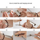 Curtain Drape Wire Rod Set with 12 Clips, Stainless Steel Picture Hanging W C9V8