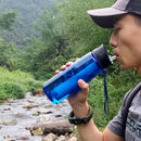 650ml Survival Water Filter Straw Purifier Bottle Camping Emergency Outdoor