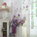 Peony Flower Print Shading Window Curtain Yarn Living Room Bedroom Purdah