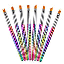 8pcs UV Gel Nail Art Brush Set Painting Pen Home Salon Manicure Tool Petal Shape