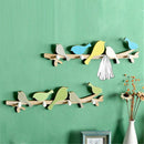 Wooden Bird Wall Hanger Hook Rack Clothes Hat Key Organizer Home Room Decor